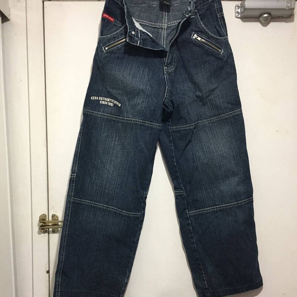 VINTAGE EXCO PATCHWORK WIDE LEG JEANS SIZE 26
